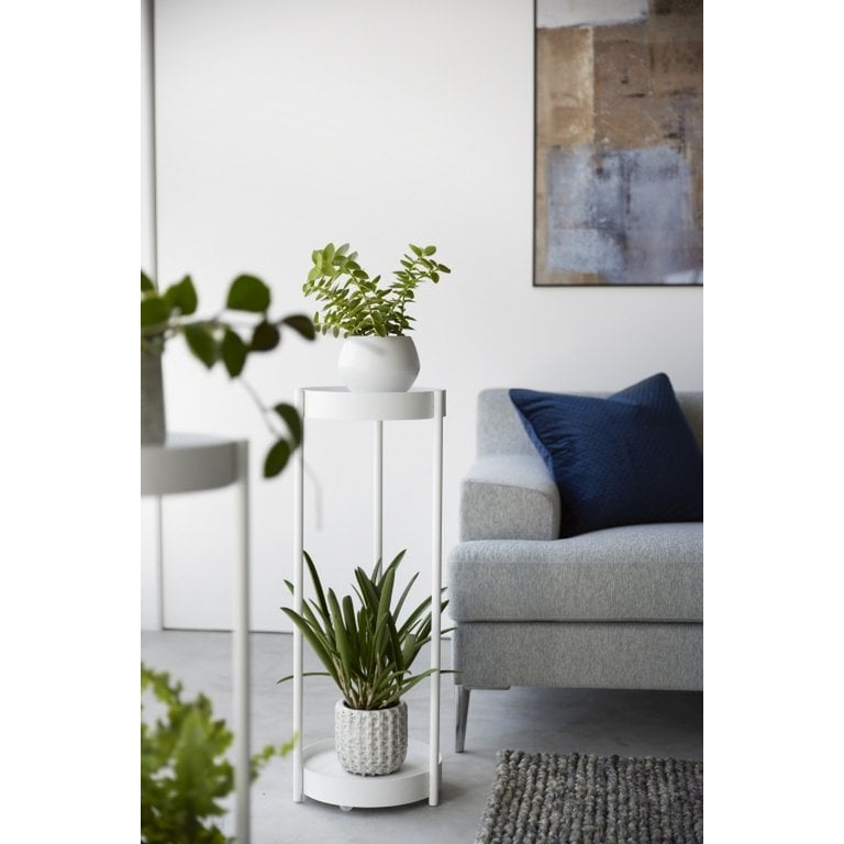 Yamazaki 2-tiered plant stand with caster - Tower - White