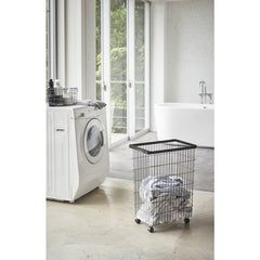 Yamazaki Laundry basket with wheels - Tower - Black