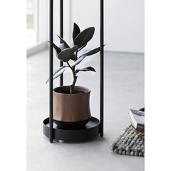 Yamazaki 2-tiered plant stand with caster - Tower - Black