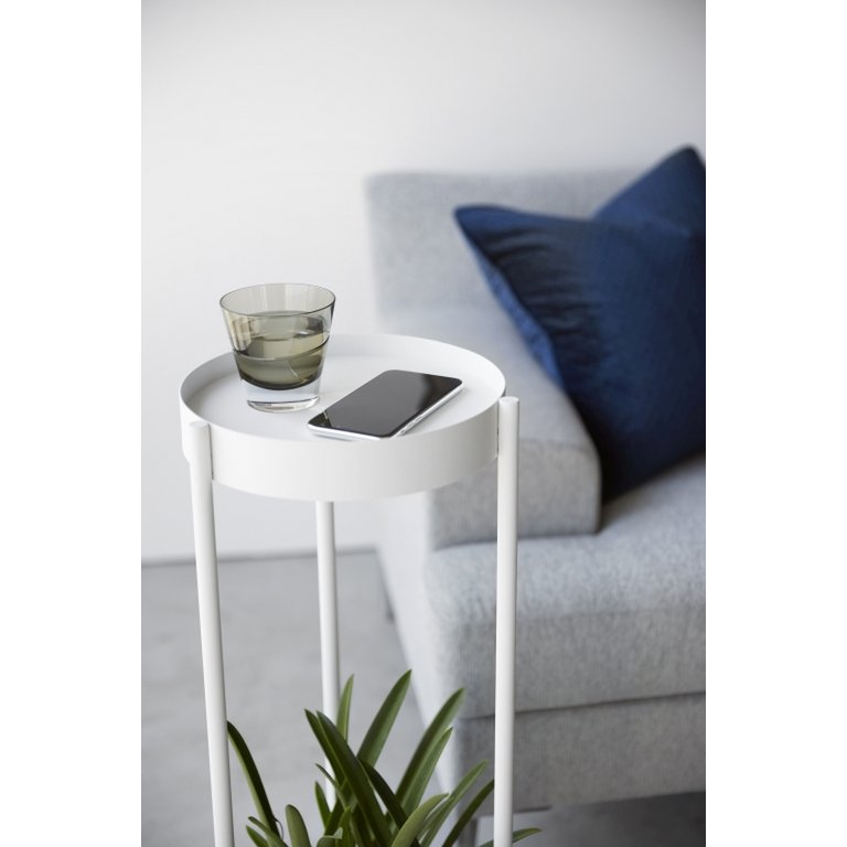 Yamazaki 2-tiered plant stand with caster - Tower - White