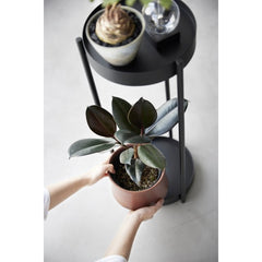 Yamazaki 2-tiered plant stand with caster - Tower - Black